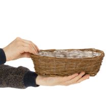 Itens Cesto de pão oval de aproximadamente 30 cm, sem casca.