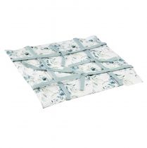 Itens Cesto de pão, tecido, eucalipto, recipiente para armazenamento, branco, verde, algodão, decoração, 20x20x7cm