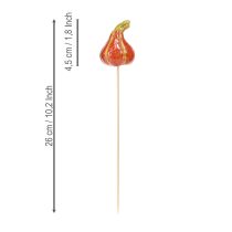 Itens Mini abóboras coloridas em palitos de cerâmica, decoração 5-6,5 cm, 3 peças