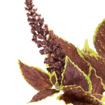 Itens Coleus artificial com folhas vermelhas, planta artificial, 20cm
