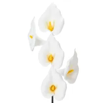 Itens Copo-de-leite artificial com estames amarelos, flores decorativas, 35 cm, 10 peças