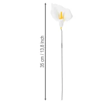 Itens Copo-de-leite artificial com estames amarelos, flores decorativas, 35 cm, 10 peças