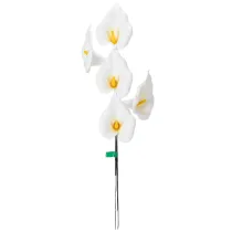 Itens Copo-de-leite artificial com estames amarelos, flores decorativas, 35 cm, 10 peças