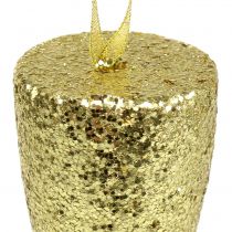 Itens Gancho de taça de champanhe ouro claro glitter 15cm Véspera de Ano Novo e Natal