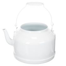 Itens Charmoso bule decorativo branco, vaso de metal em estilo campestre, vaso vintage 27x20,5cm