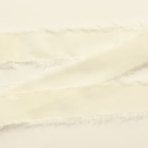 Itens Fita de tecido chiffon creme com franjas 40mm 15m