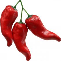 Manequim de comida deco de pimenta vermelha 9 cm 3 peças no galho