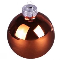 Itens Bolas de árvore de Natal bolas de vidro misturadas em marrom dourado Ø5cm 24 un