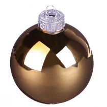 Itens Bolas de árvore de Natal bolas de vidro misturadas em marrom dourado Ø5cm 24 un
