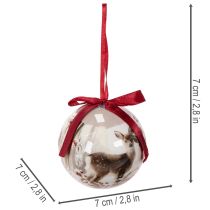 Itens Enfeite de Natal com motivo de veado e fita para pendurar, 7 cm, 4 peças