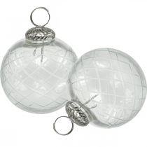 Bolas de árvore de natal, bolas de natal transparentes Ø7.5cm 3pcs