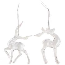 Itens Decoração de árvore de natal cervo figura decorativa acrílico 12,5/15cm 2 unidades