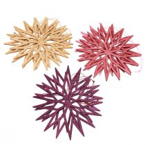 Itens Enfeites de Natal para árvore, flocos de neve, decoração de madeira, estilo escandinavo, 15 cm, 8 peças