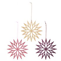 Itens Enfeites de Natal para árvore, flocos de neve, decoração de madeira, estilo escandinavo, 15 cm, 8 peças