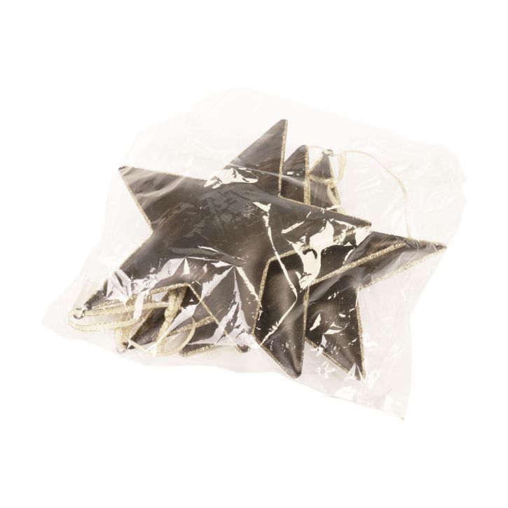 Itens Decoração de árvore de natal decoração estrela metal preto ouro Ø15cm 3 unidades