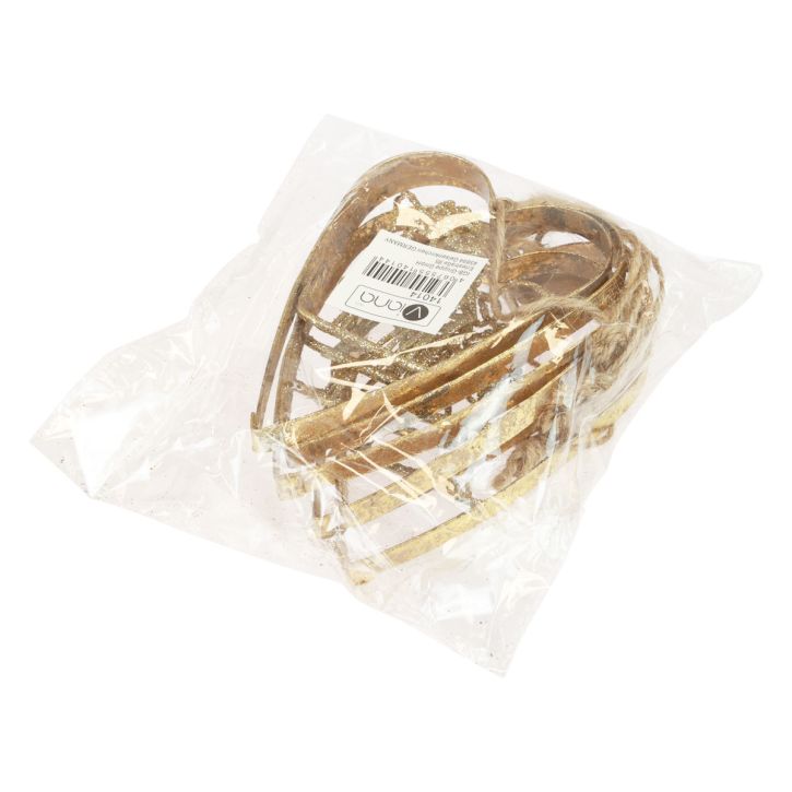 Itens Decorações para árvores de Natal coração metal corações decoração dourada 12 cm 6 unidades