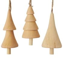 Decorações para árvores de Natal, abeto de madeira, pingente de madeira natural 7-8 cm 12 unidades