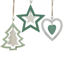 As decorações para árvores de Natal misturam verde, branco 10cm 9 unidades