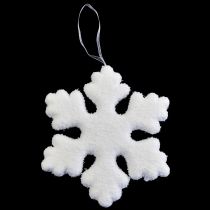 Decoração de árvore de natal floco de neve decoração suspensa natal branco 15cm