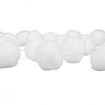 Decoração de árvore de natal decoração de guirlanda de bola de neve branca 185cm