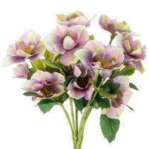 Itens Buquê de rosas artificiais de Natal com flores roxas, 35 cm, 6 peças