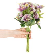 Itens Buquê de rosas artificiais de Natal com flores roxas, 35 cm, 6 peças