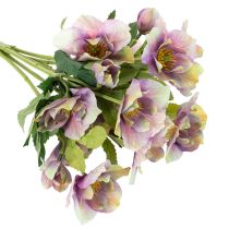 Itens Buquê de rosas artificiais de Natal com flores roxas, 35 cm, 6 peças