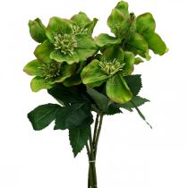 Itens Rosa de Natal rosa quaresmal Hellebore flores artificiais verdes L34cm 4pcs