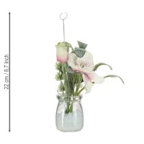 Itens Rosa de Natal artificial em vidro flores artificiais para pendurar H22cm