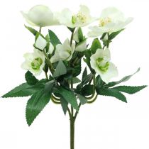 Itens Rosas de natal buquê decorativo branco flores artificiais arranjo de natal 27cm