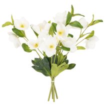 Itens Buquê de rosas artificiais de Natal brancas para decoração, 40 cm, 4 peças.