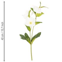 Itens Buquê de rosas artificiais de Natal brancas para decoração, 40 cm, 4 peças.