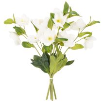 Itens Buquê de rosas artificiais de Natal brancas para decoração, 40 cm, 4 peças.