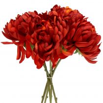 Itens Buquê de crisântemo vermelho vermelhão 28 cm 6 unidades