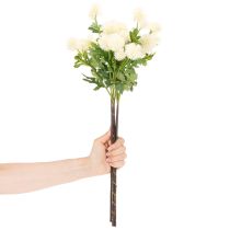Itens Arranjo de crisântemos artificiais, branco cremoso, galho decorativo, grande 56 cm, 4 peças