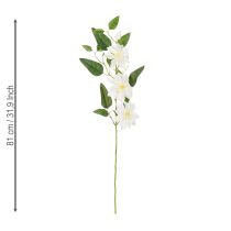 Itens Ramo artificial de clematis com flores para decoração elegante e de baixa manutenção, 81 cm, 2 peças.
