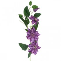 Clematis artificial, flor de seda, ramo decorativo com flores de clematis violeta C84cm