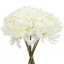 Itens Buquê decorativo de crisântemo branco 28 cm 6 unidades