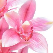 Itens Orquídea Cymbidium artificial 5 flores rosa 65cm