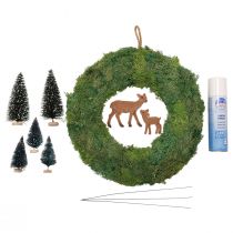 Caixa DIY guirlanda de musgo guirlanda de porta de floresta de inverno Natal Ø34cm