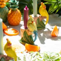 Itens Porta-velas exótico de cerâmica com pássaros pintados à mão H14,5cm 2 peças