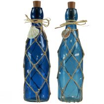 Itens Garrafa de vidro garrafas azuis marítimas com LED Alt.28cm 2 unidades