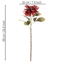 Itens Flor artificial de dália com haste longa, 68 cm
