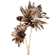 Itens Flor artificial de dália, com haste longa e duas flores, 75 cm
