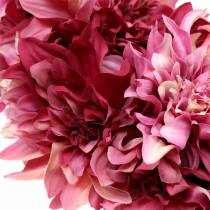 Grinalda de flor de dália rosa velha, malva Ø42cm