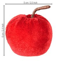 Itens Tecido decorativo de maçãs para decoração de outono veludo vermelho Ø5cm H6cm 12 peças