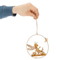 Itens Abelha decorativa de metal, acabamento enferrujado, decoração de jardim para pendurar, Ø14cm, 4 peças