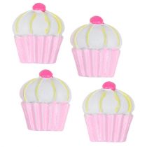 Cupcakes decorativos em miniatura rosa, branco 2,5 cm 60p