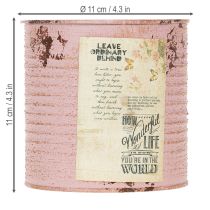 Itens Lata decorativa, rosa antiga, lata de metal para plantio, Ø11cm A10,5cm