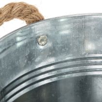 Itens Balde decorativo de metal com alças de corda Ø20cm